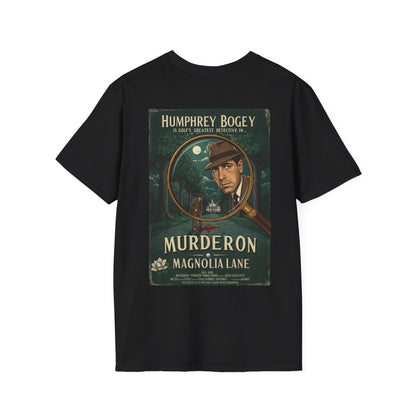 MURDER ON MAGNOLIA LANE T-Shirt - Starring HUMPHREY BOGEY- Golf Noir Signature Apparel