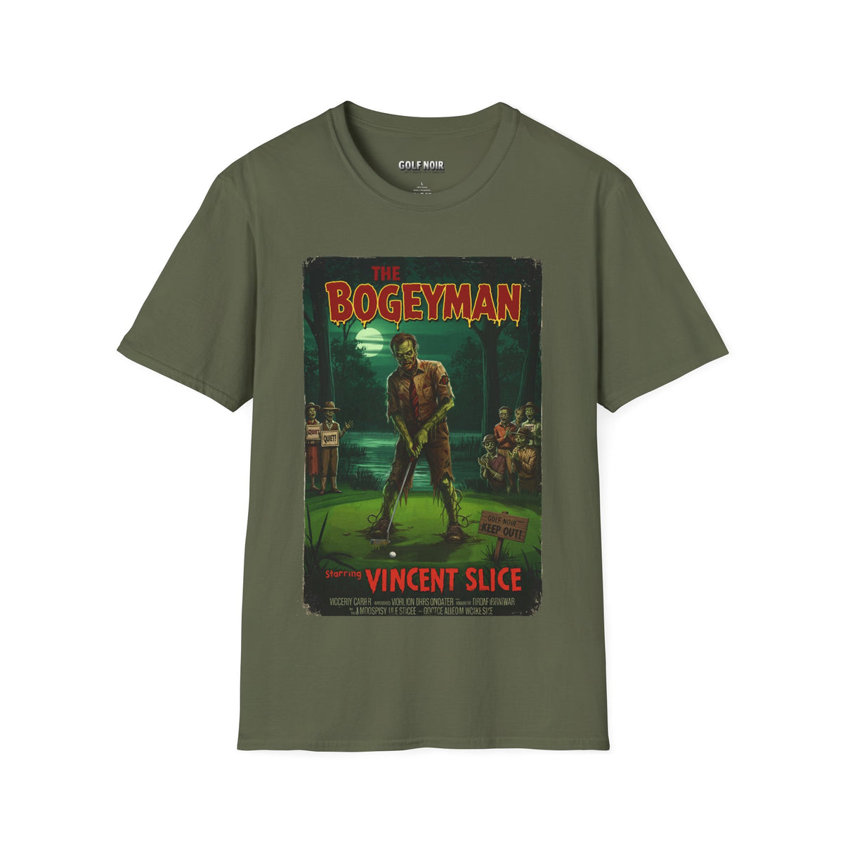 THE BOGEYMAN T-Shirt - Starring VINCENT - Golf Noir Signature Apparel