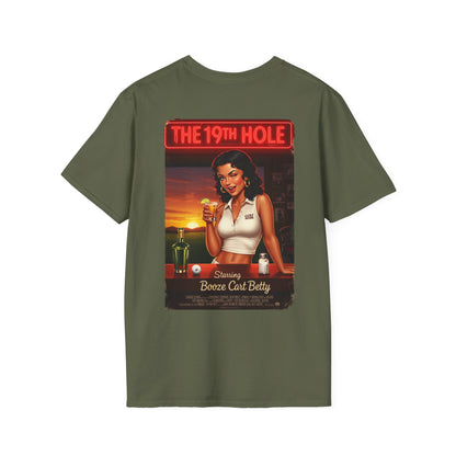 THE 19TH HOLE T-Shirt - Starring BOOZE CART BETTY - Golf Noir Signature Apparel