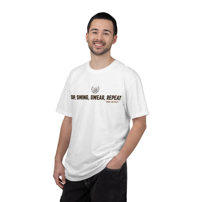 Sip, Swing, Swear, Repeat Golf T-Shirt — Swing Lube Society Signature Apparel