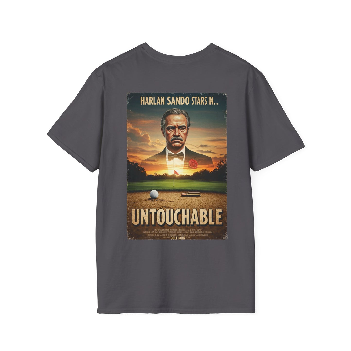 UNTOUCHABLE T-Shirt - Starring HARLAN SAND-O - Golf Noir Signature Apparel