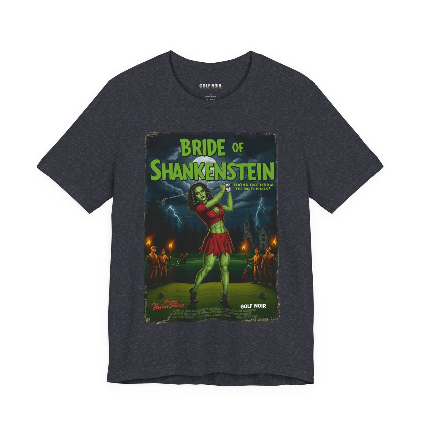 BRIDE OF SHANKENSTEIN T-Shirt - Starring VIVIAN SLICE (A Vincent Slice Design)- Golf Noir Signature Apparel