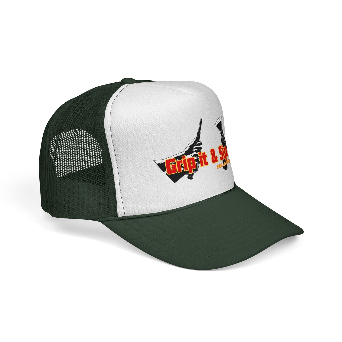 Grip It & Sip It Trucker Cap – Swing Lube Society Headwear
