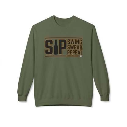 Sip, Swing, Swear, Repeat Midweight Sweatshirt - Swing Lube Society Signature Apparel
