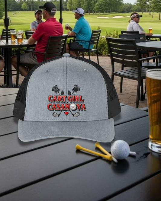 "Cart Girl Casanova" Retro Trucker Hat - XXX-OUT Designs Headwear