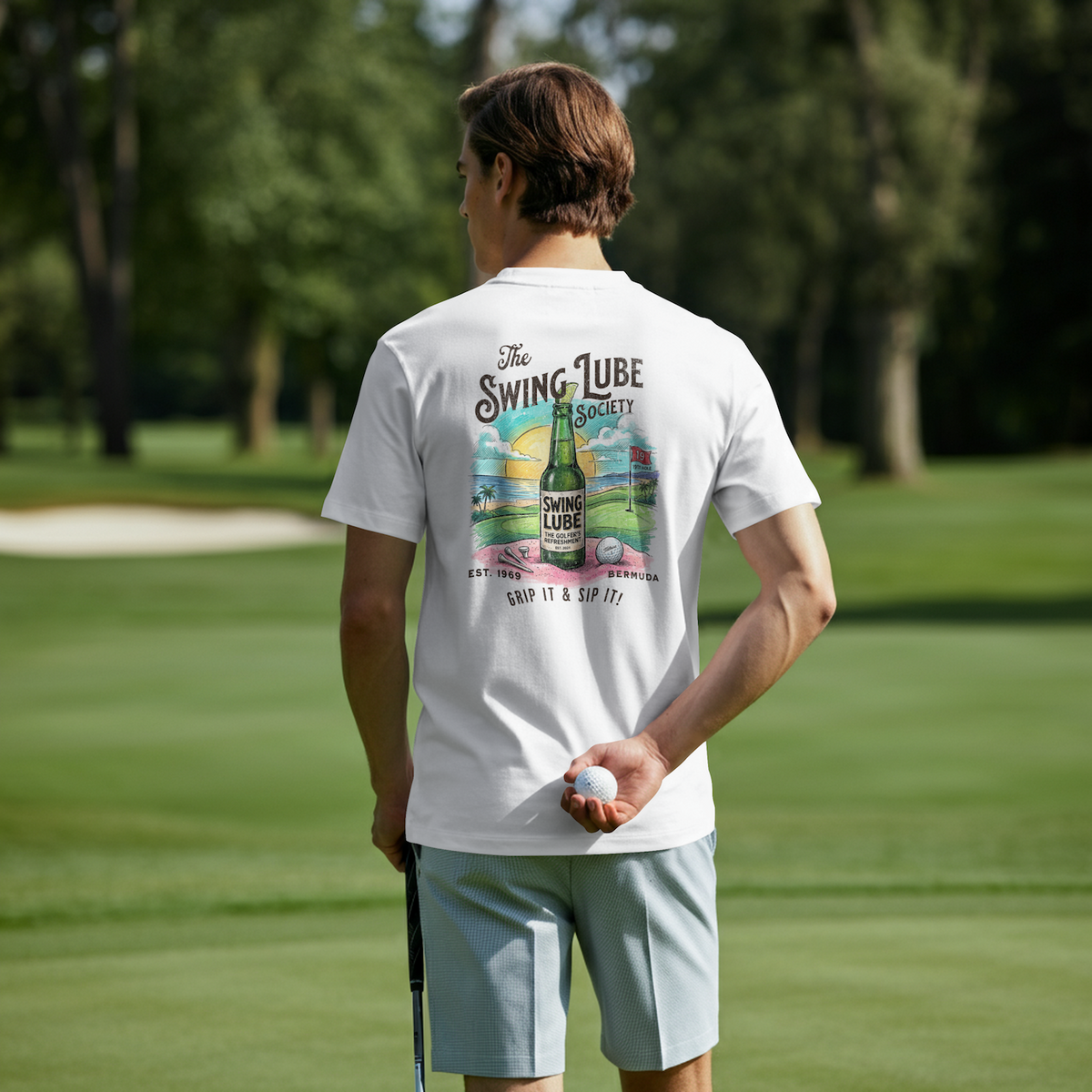 Grip It & Sip It T-Shirt 1 — Swing Lube Society Signature Apparel