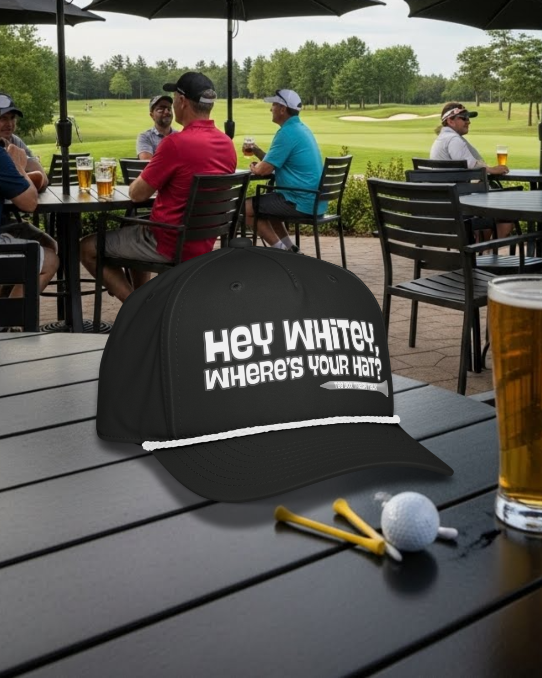 Hey Whitey, Where's Your Hat - Tee Box Trash Talk Headwear