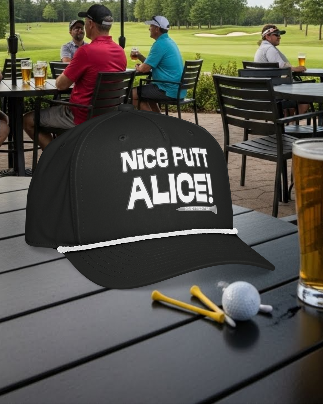 Nice Putt Alice! Rope Cap - Tee Box Trash Talk Headwear