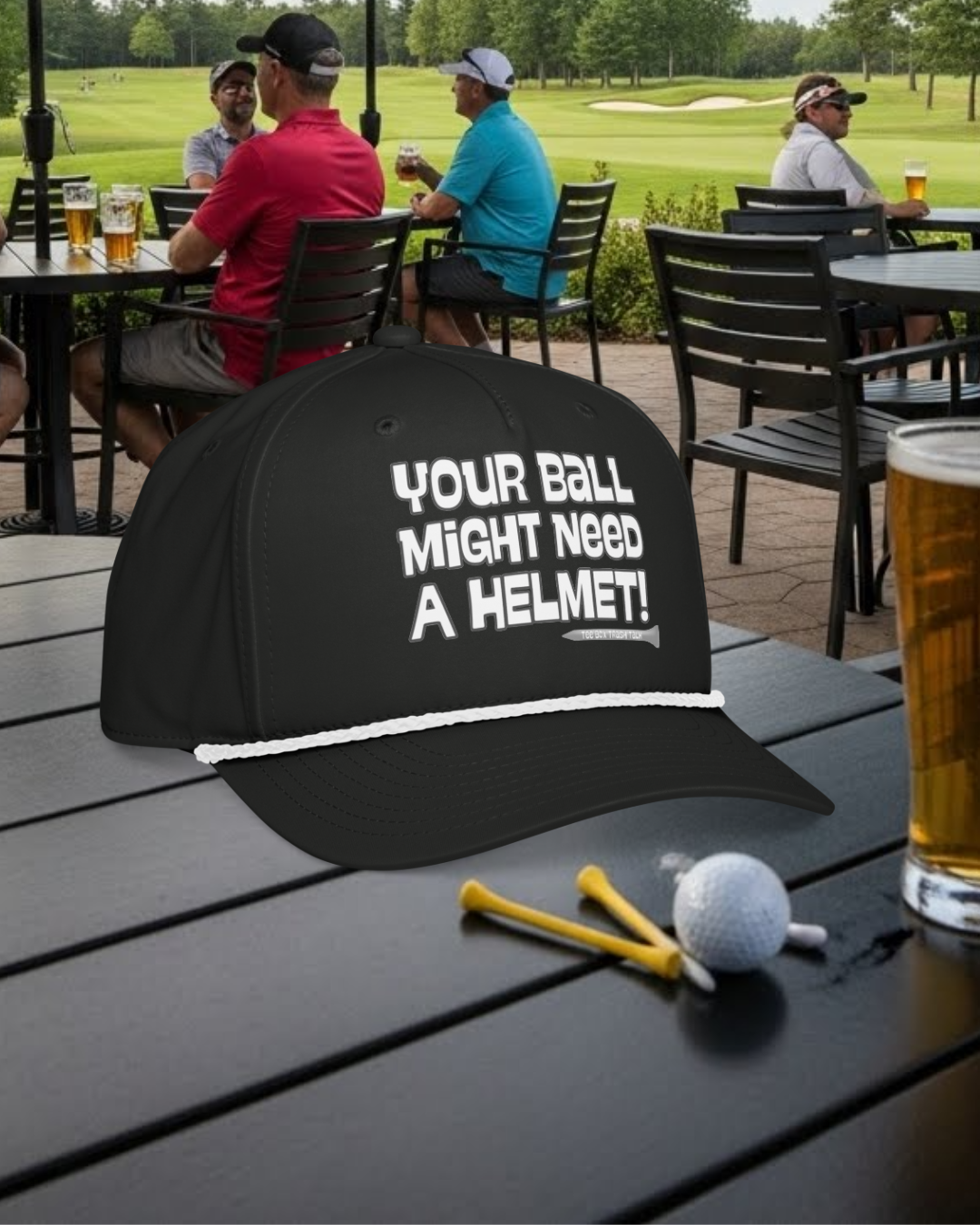 Your Ball Might Need a Helmet! rope cap - Tee Box Trash Talk Headwear