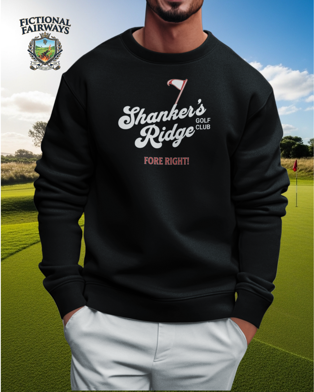 Shanker's Ridge Golf Club Crewneck Sweatshirt — Fictional Fairways Signature Apparel