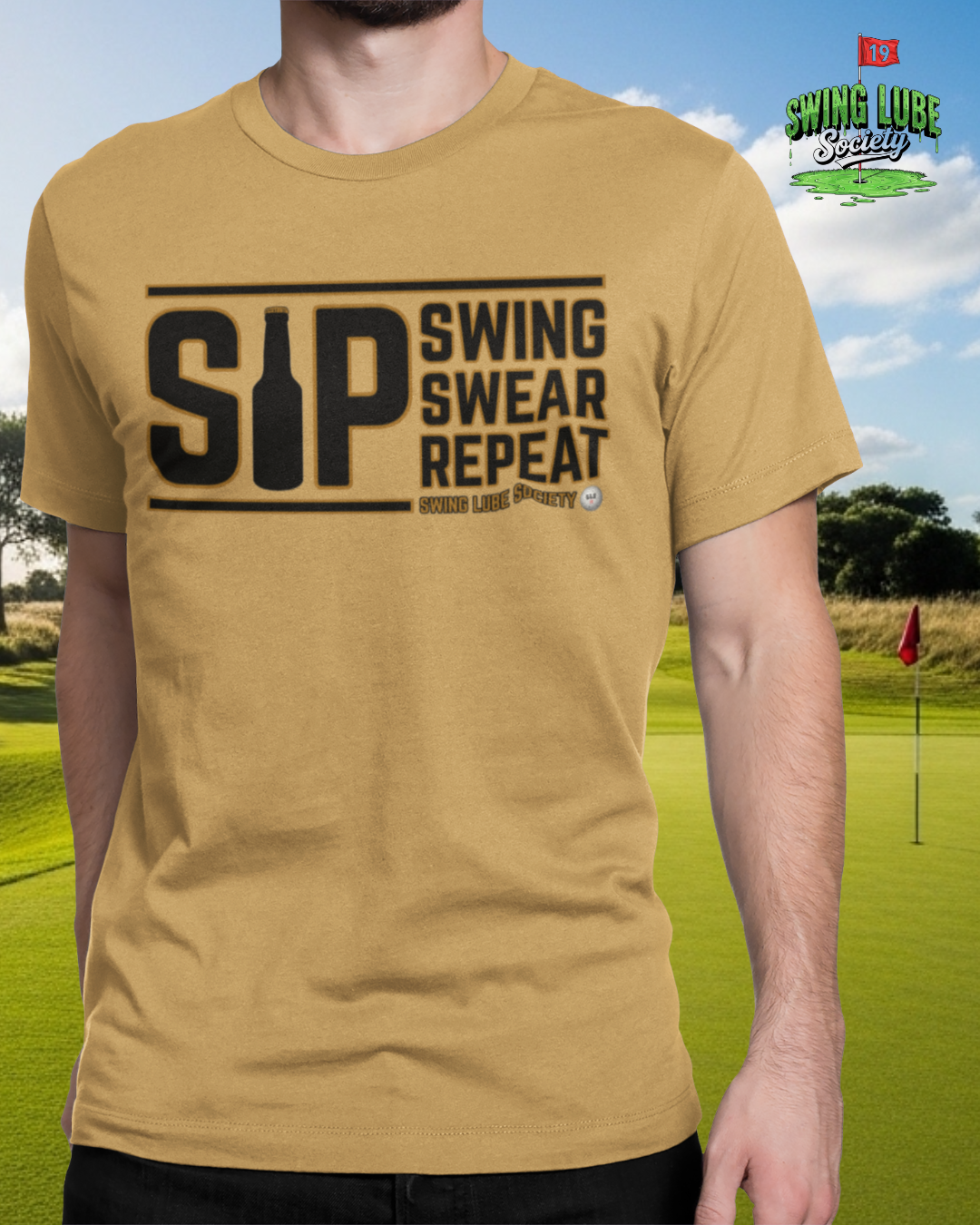 SIP Swing Swear Repeat T-Shirt - Swing Lube Society Signature Apparel